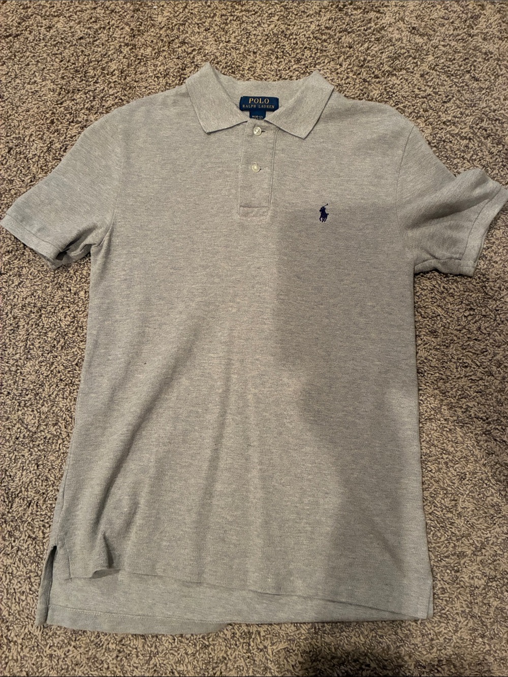 Polo by Ralph Lauren Men's Heather Gray Polo with Navy Pony